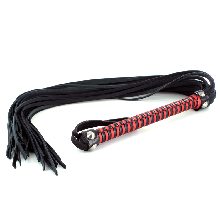 UberKinky Slim Handled Nubuck Leather Flogger | UberKinky