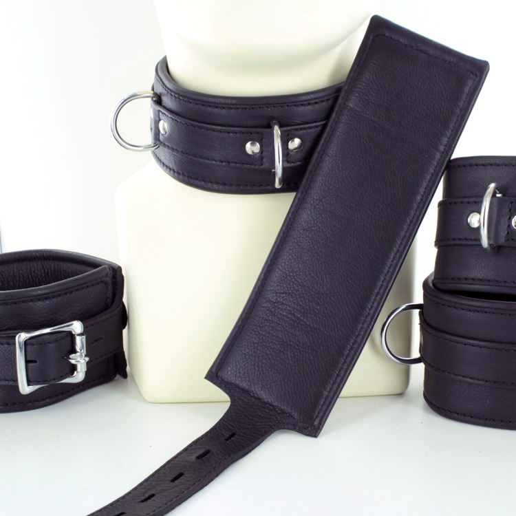 UberKinky Five Piece Locking Leather Restraints Set | UberKinky