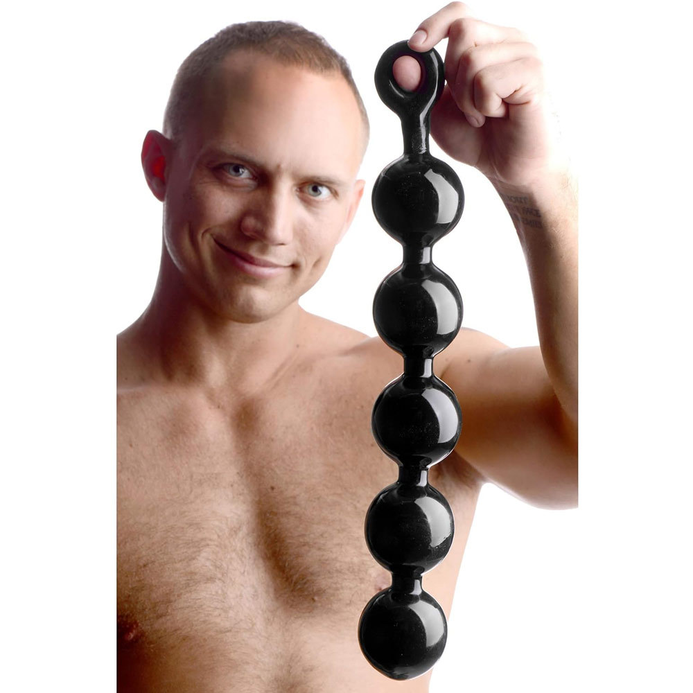 Master Series Black Baller Anal Beads 15 Inches | UberKinky