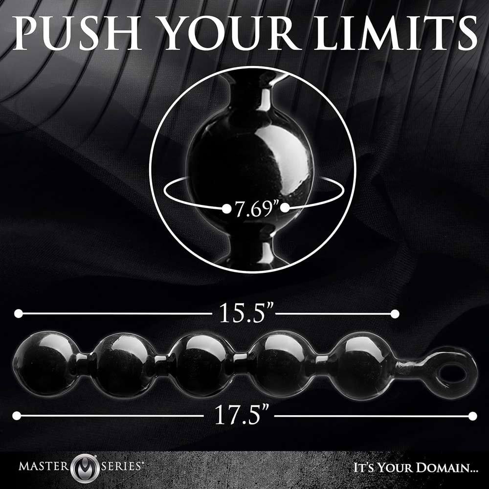 Master Series Black Baller Anal Beads 15 Inches | UberKinky