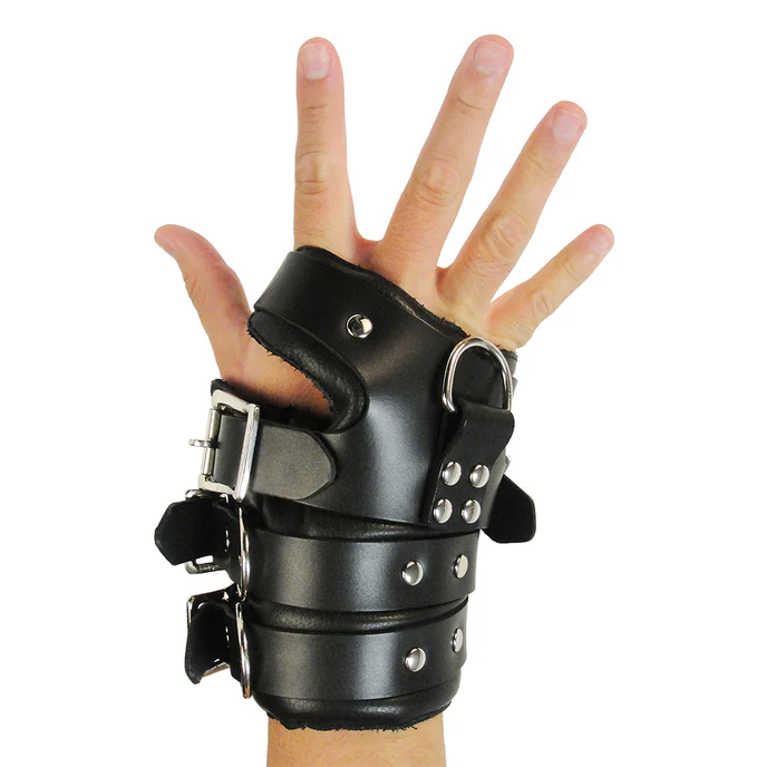 Triple Buckle Padded Leather Suspension Wrist Cuffs