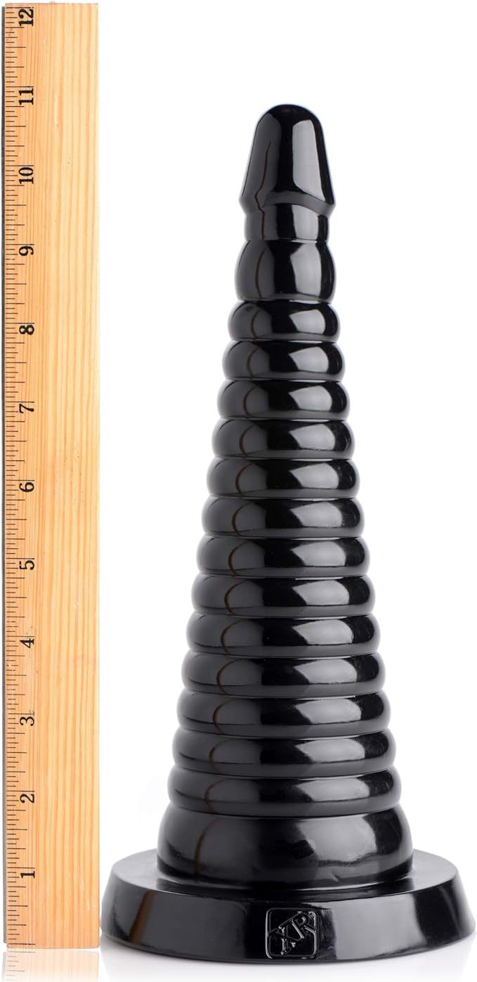 Master Series Giant Ribbed Anal Cone 10 Inches