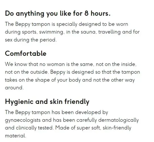 Comfort Tampons Beppy | UberKinky