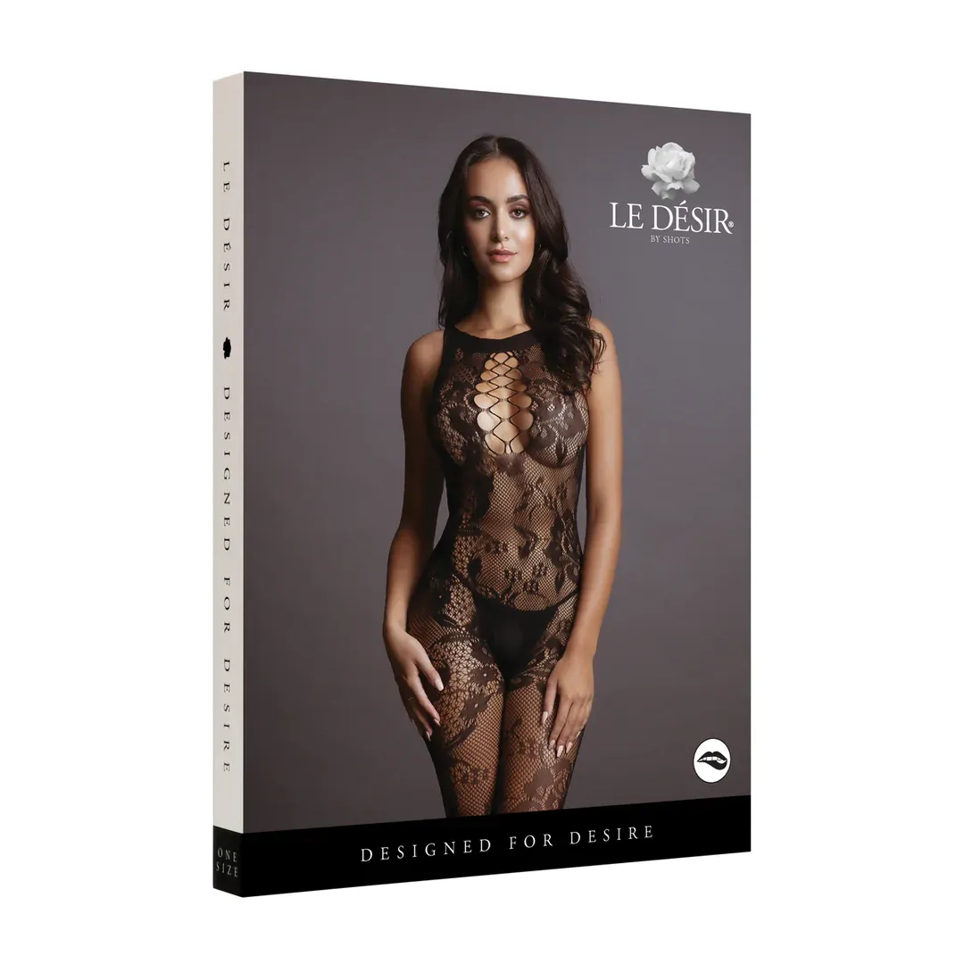 Le Desir Criss Cross Neck Bodystocking - One Size