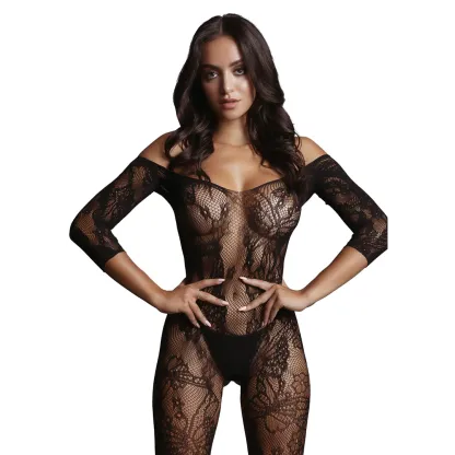 Le Desir Lace Sleeved Bodystocking - One Size
