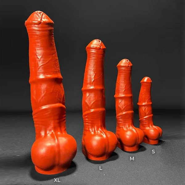 Erotixxx Toys Horse Dildo - 75% Soft - Blood Red - XL