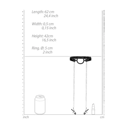 O-Ring Ball Gag with Nipple Clamps