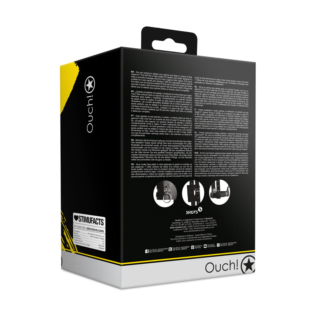 Belt with Vibrator Holder - Black