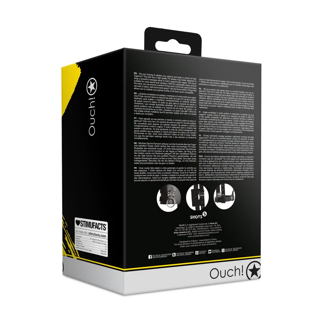 Belt with Vibrator Holder - Black