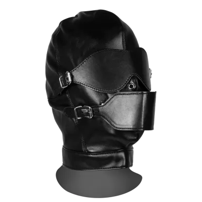 Blindfolded Mask with Breathable Ball Gag - Black