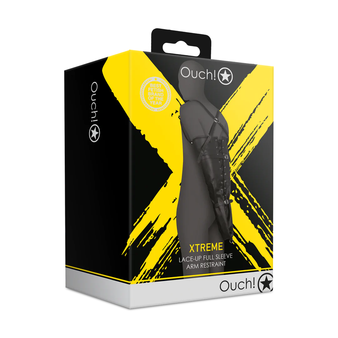 Lace-up Full Sleeve Arm Restraint - Black