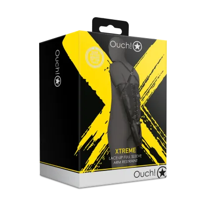 Lace-up Full Sleeve Arm Restraint - Black