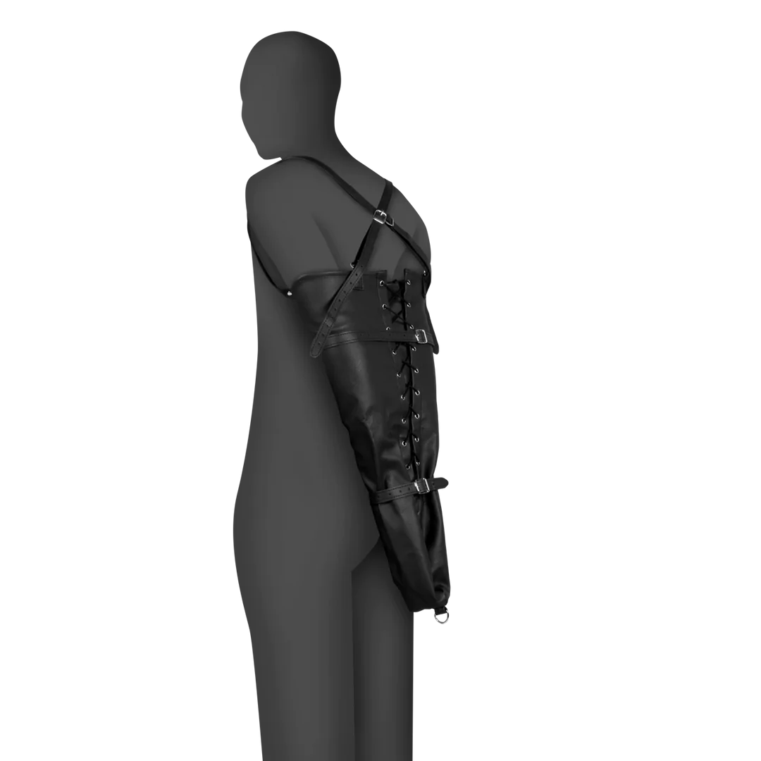 Lace-up Full Sleeve Arm Restraint - Black