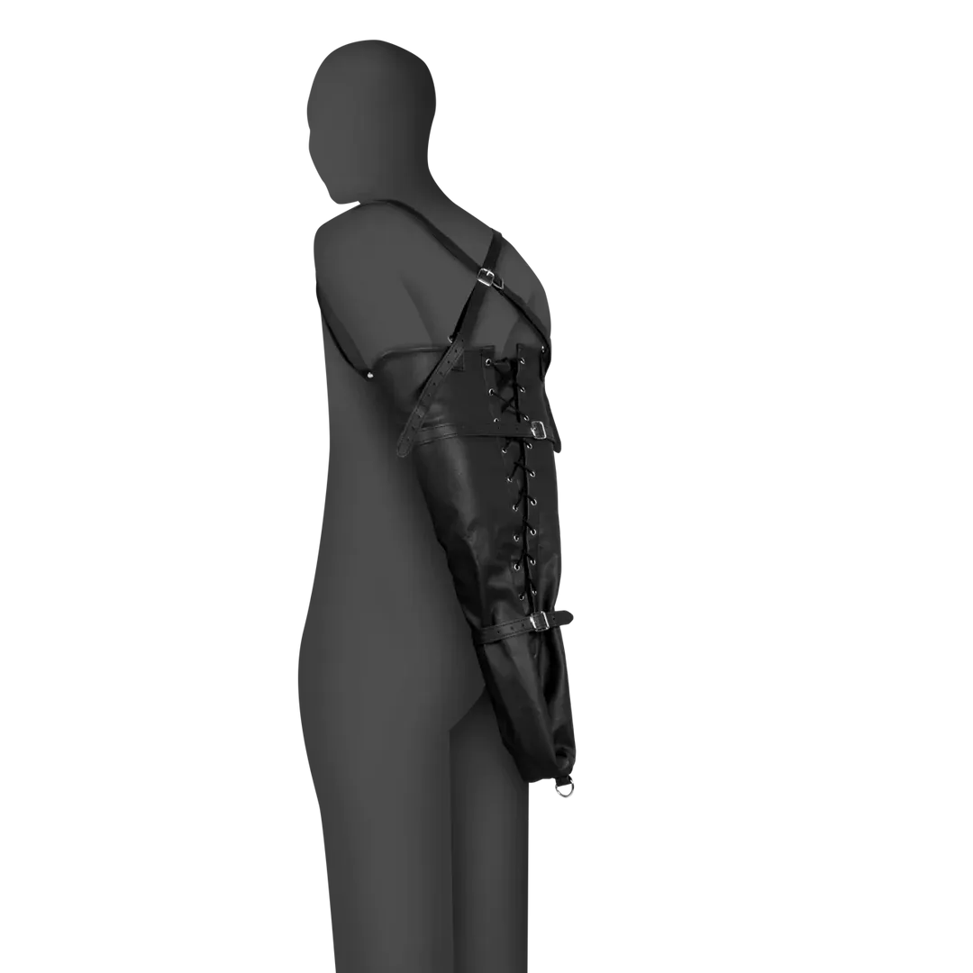 Lace-up Full Sleeve Arm Restraint - Black