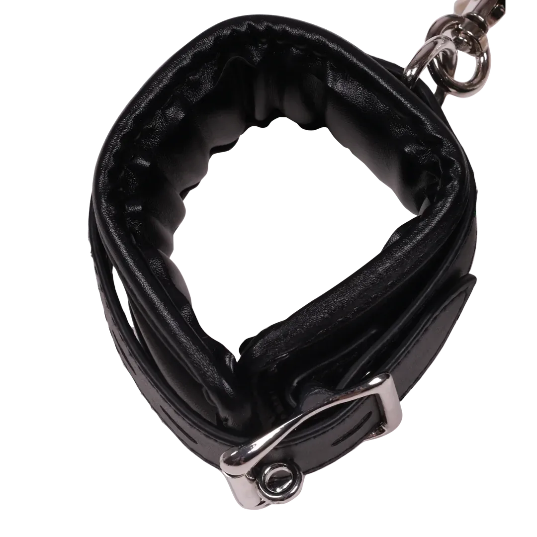 Body Harness with Thigh and Hand Cuffs - Black