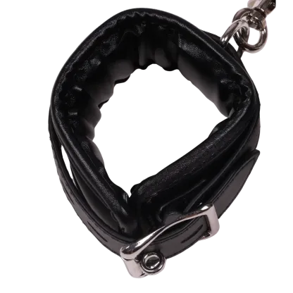 Body Harness with Thigh and Hand Cuffs - Black