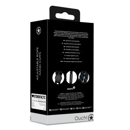Adjustable Rope Hand Cuffs - Black