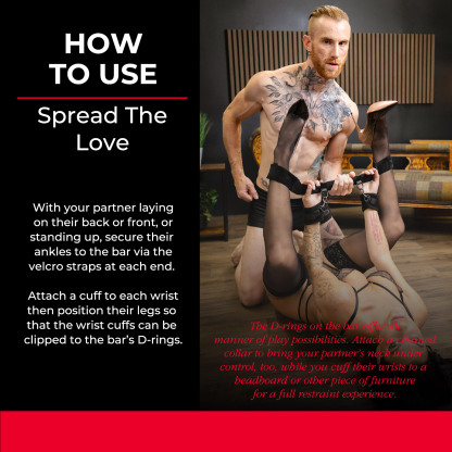 SEI MIO - Spread the Love - Ankle Spreader Bar with Wrist Cuffs