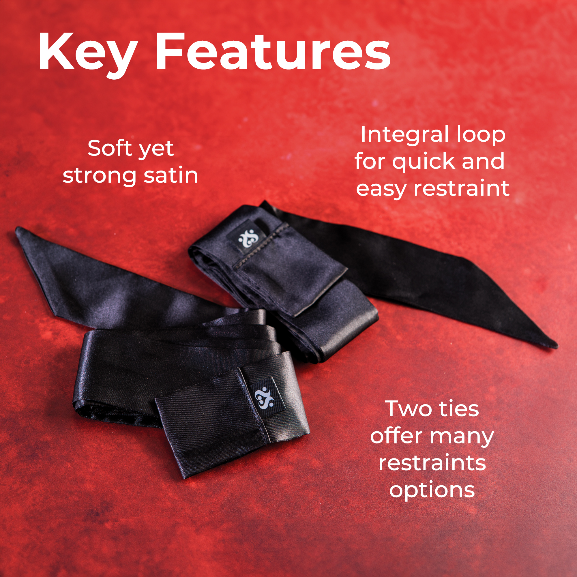 SEI MIO - Nights in Tied Satin - 2 x Silk Sash Restraints