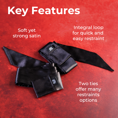 SEI MIO - Nights in Tied Satin - 2 x Silk Sash Restraints