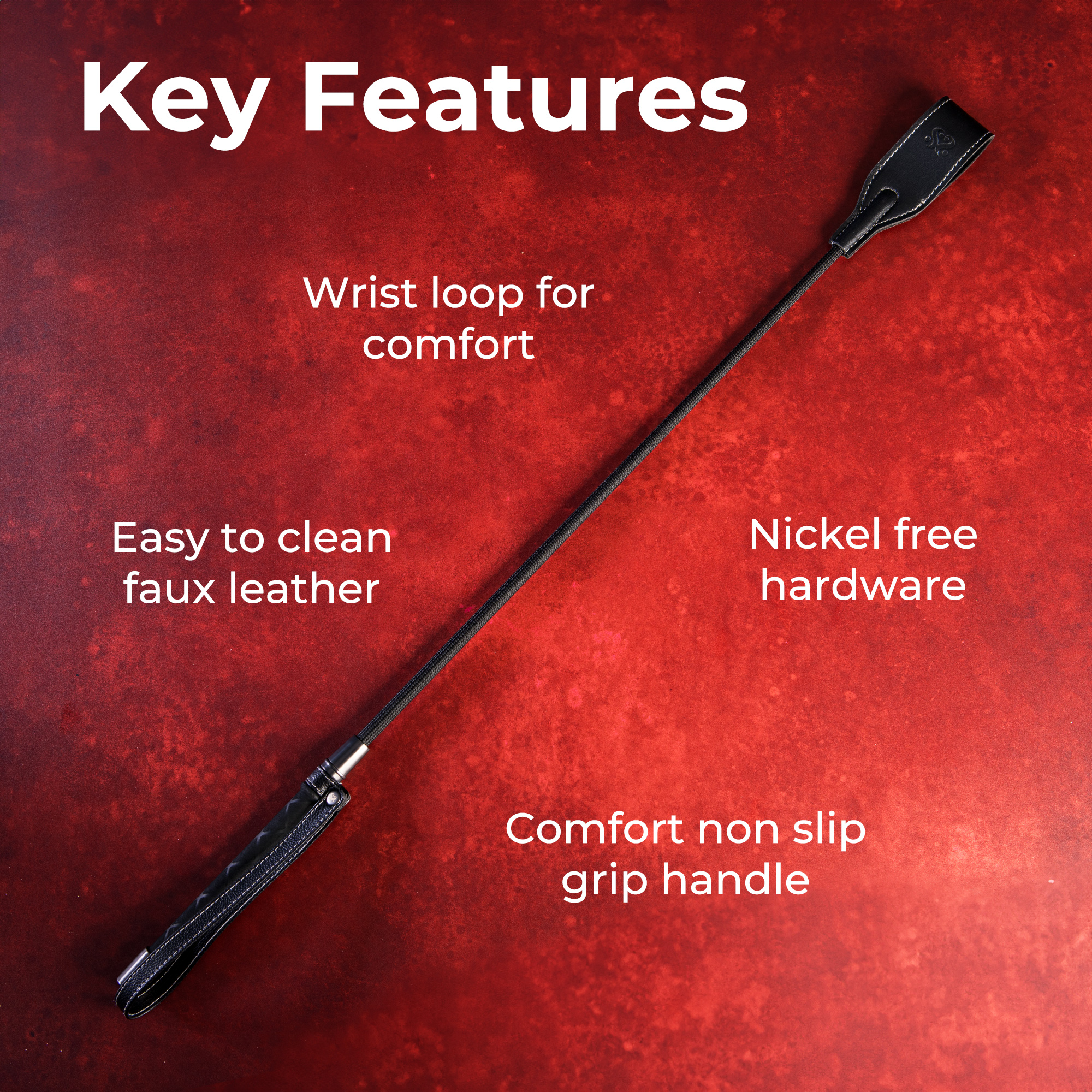 SEI MIO - Rein in Desire - Faux Leather Riding Crop