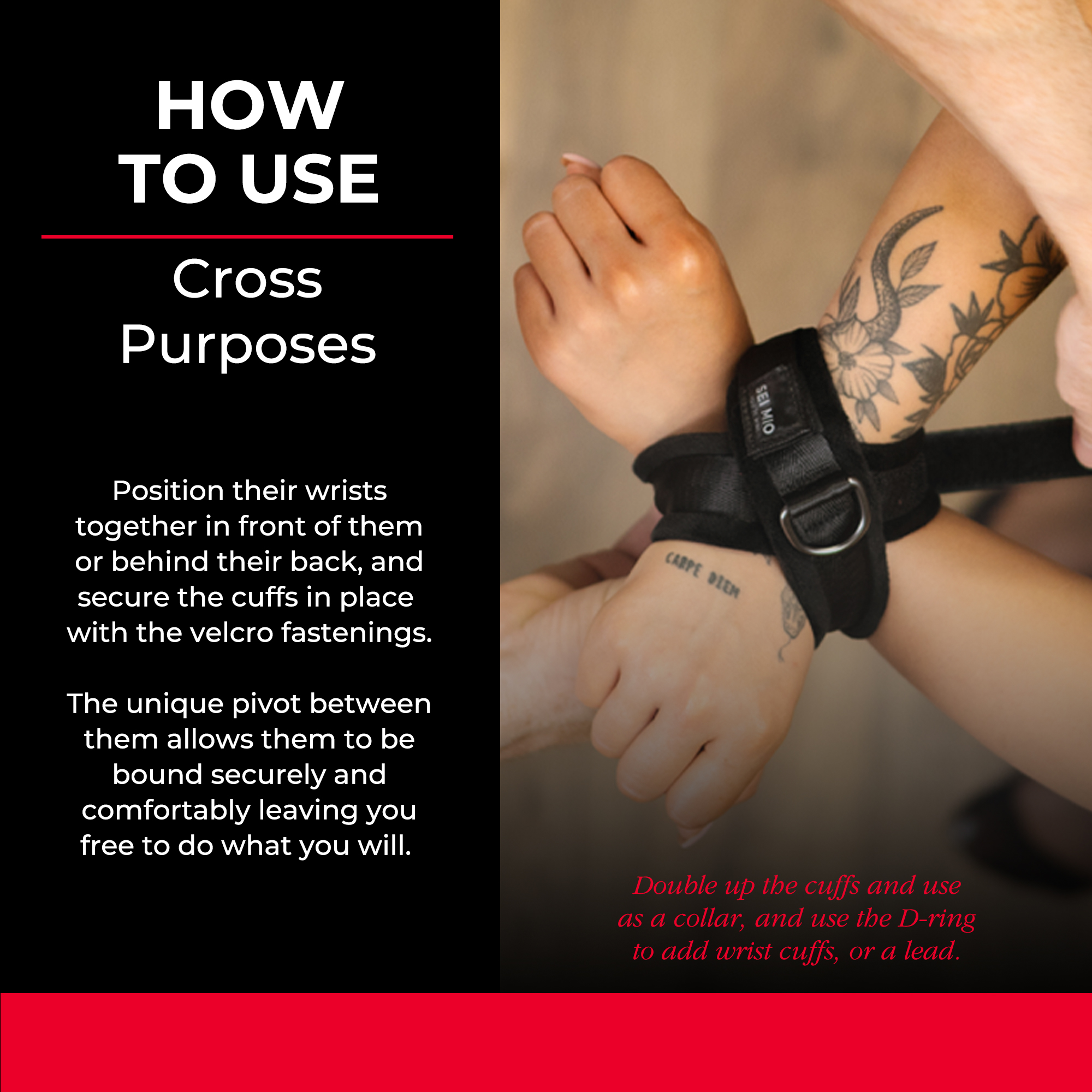 SEI MIO - Cross Purposes - Over-Wrap Cross Cuff Restraints