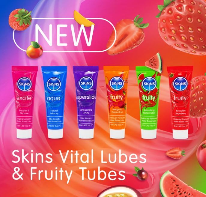 Skins Vital Lubes and Fruity Tubes 6 Pack 12ml | UberKinky