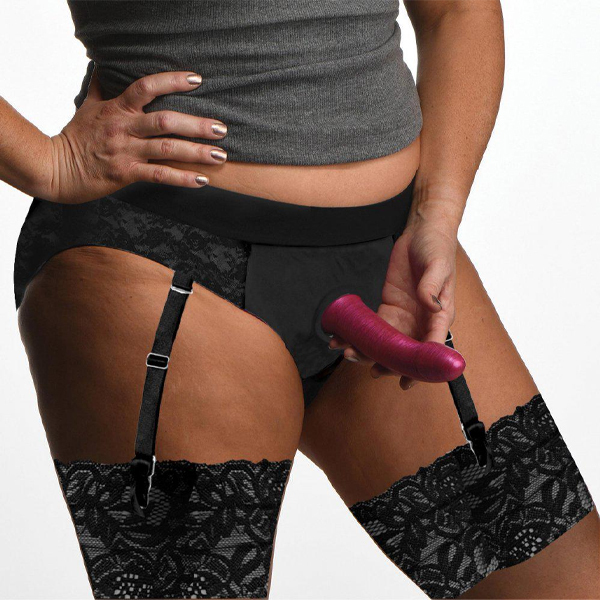Laced Seductress Crotchless Panty Harness with O Ring