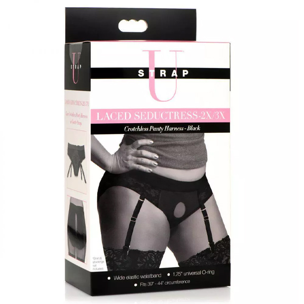 Laced Seductress Crotchless Panty Harness with O Ring