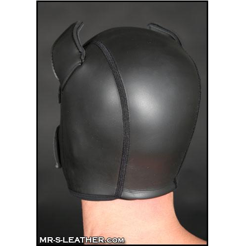 Mr S Leather NEOPRENE Puppy Hood - Black/Grey - Large