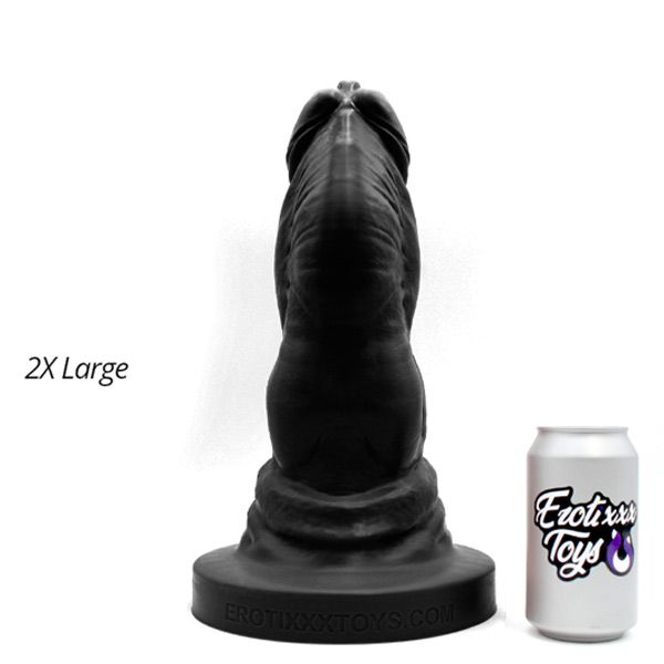 Erotixxx Toys Bulldog Dildo | Black 75% Soft