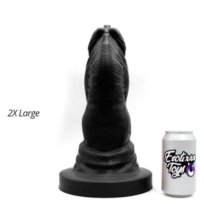 Erotixxx Toys Bulldog Dildo | Black 75% Soft