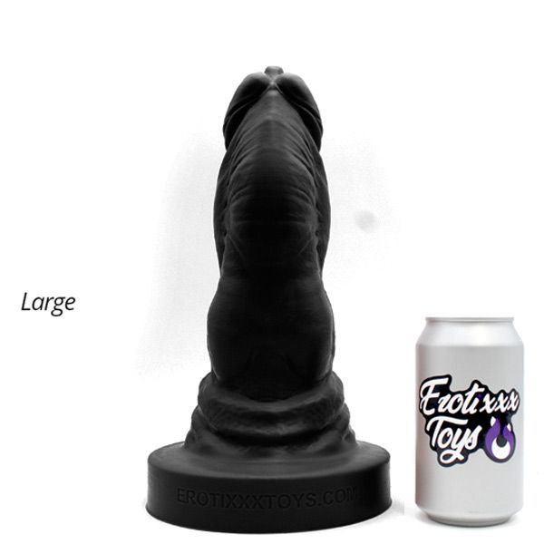Erotixxx Toys Bulldog Dildo | Black 75% Soft