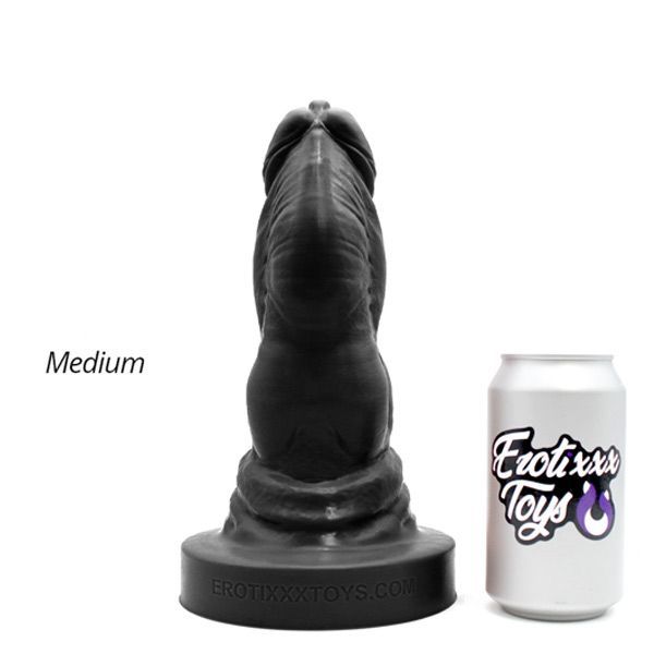 Erotixxx Toys Bulldog Dildo | Black 75% Soft