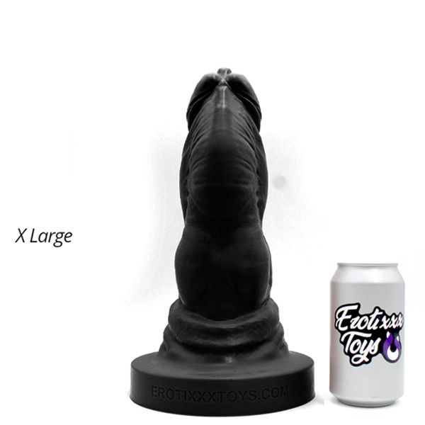 Erotixxx Toys Bulldog Dildo | Black 75% Soft