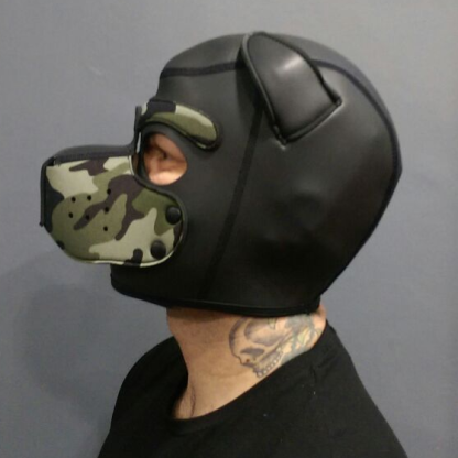 Mr S Leather NEOPRENE Puppy Hood - Black/CAMO - Large