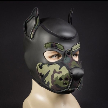 Mr S Leather Neoprene K9 Puppy Hood | Black/Camo |