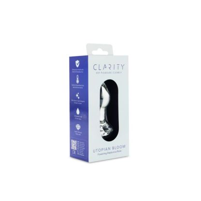 Clarity Glass Butt Plug - Utopian Bloom