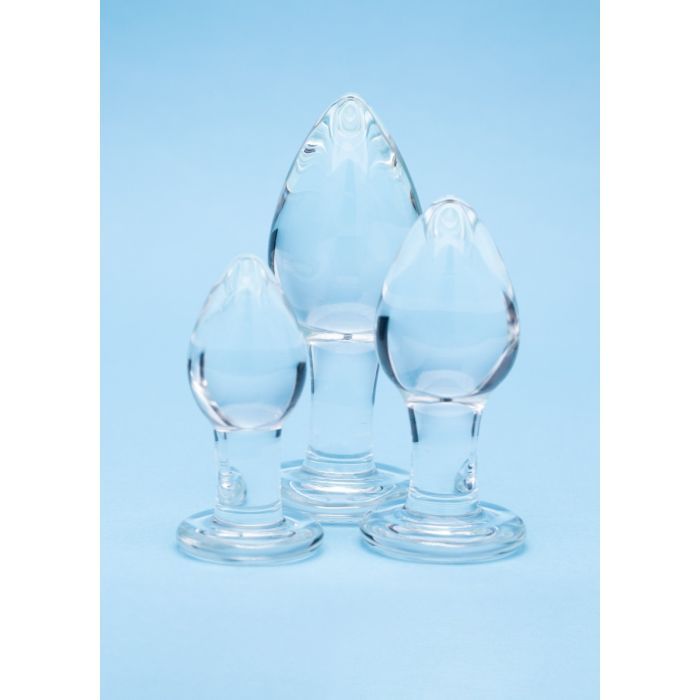Clarity Glass Butt Plug - Utopian Trinity (3pk)