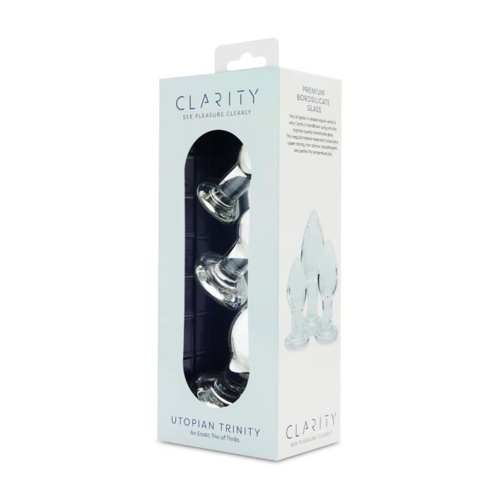 Clarity Glass Butt Plug - Utopian Trinity (3pk)