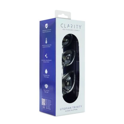 Clarity Glass Butt Plug - Utopian Trinity (3pk)