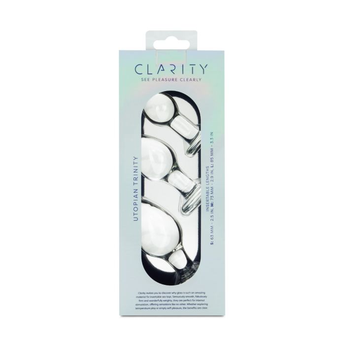 Clarity Glass Butt Plug - Utopian Trinity (3pk)