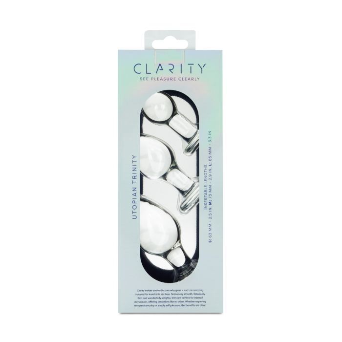 Clarity Glass Butt Plug - Utopian Trinity (3pk)
