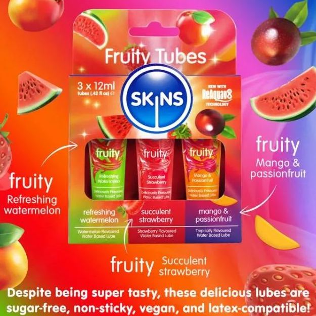 Skins Fruity Tubes Lubricant 3 Pack 12ml