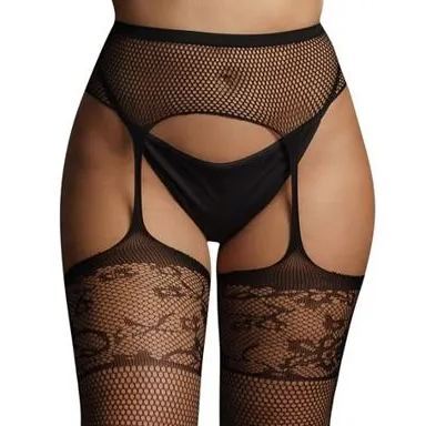 Le Desir Garterbelt Stockings With Lace Top | UberKinky