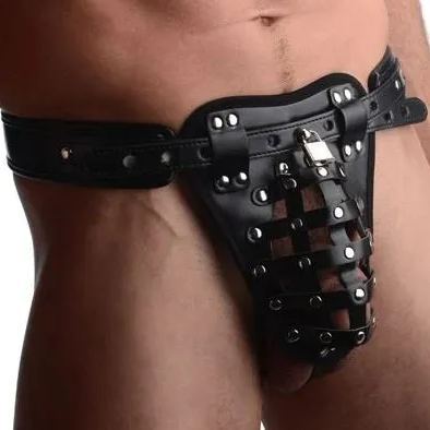 Strict Leather Netted Male Chastity Jock 32.5 - 40.5 Inches