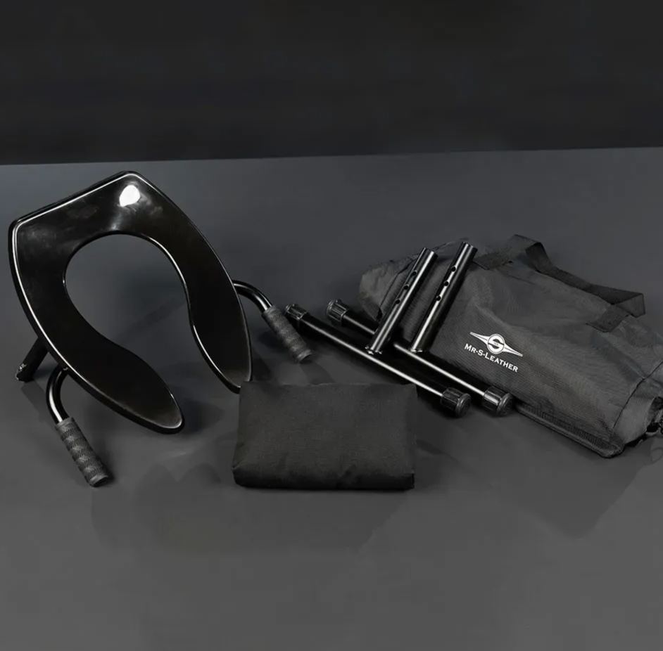 Mr. S Leather Adjustable Rim & Queening Seat With Hand Grips