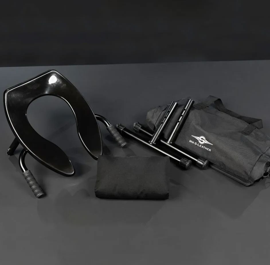 Mr. S Leather Adjustable Rim & Queening Seat With Hand Grips