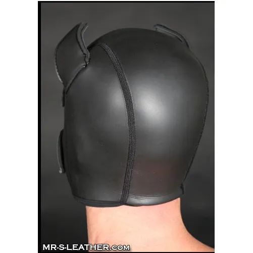 Mr S Leather NEOPRENE Puppy Hood - Black/Yellow - Large