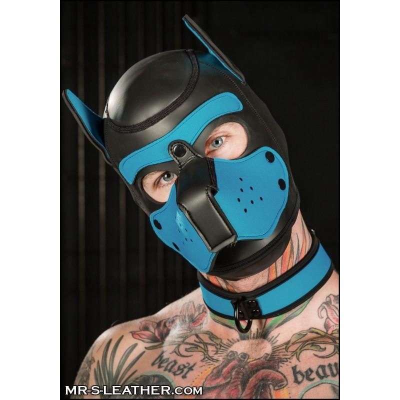 Mr S Leather NEOPRENE Puppy Hood - Aqua - L